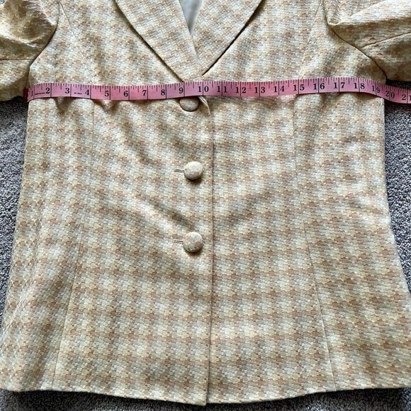 Preston & York Women's butter yellow vintage Plaid Jacket size 12 NWT - Picture 5 of 8